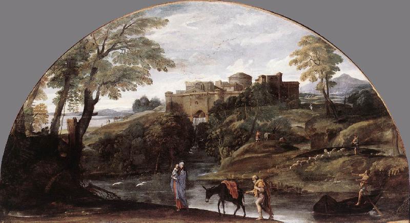 CARRACCI, Annibale The Flight into Egypt dsf oil painting image